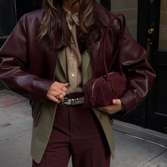 Burgundy Leather Premium
