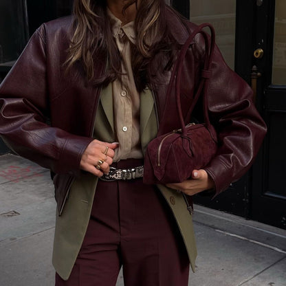 Burgundy Leather